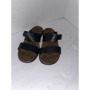 Merrell Sandals Womens 7 Around Town Luxe Buckle Slide Black Casual Flats J90598